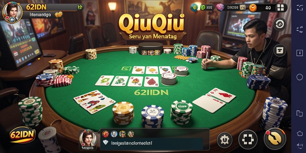 Screenshot gameplay QiuQiu 62IDN yang mendebarkan.