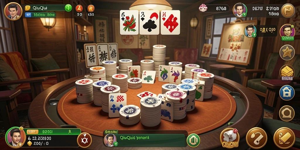Screenshot gameplay menampilkan aksi seru bermain QiuQiu di 8768.