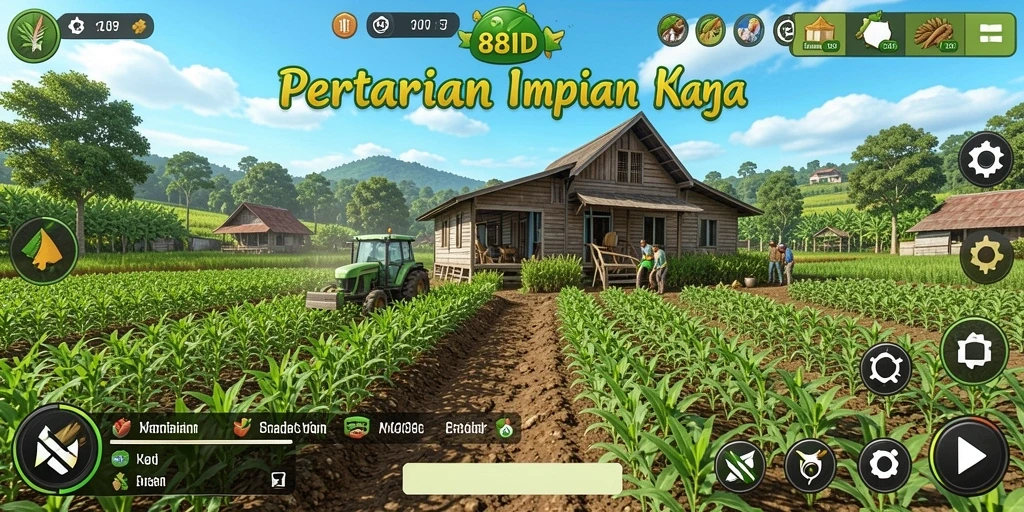 Gameplay seru dari 88ID yang menggambarkan pertanian.
