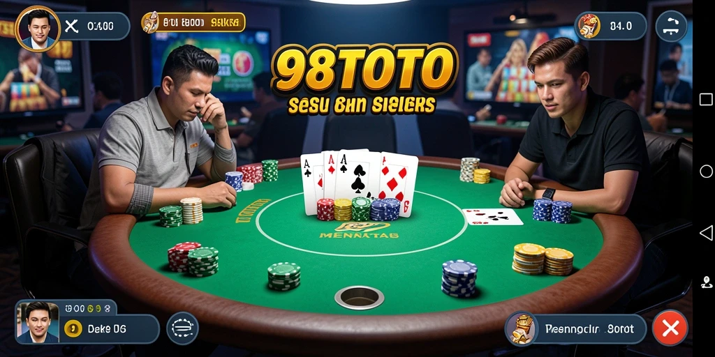 Tampilan menarik gameplay Poker di 98TOTO.