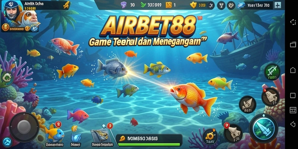 Tampilan gameplay AIRBET88 yang menarik dan seru saat menembak ikan.