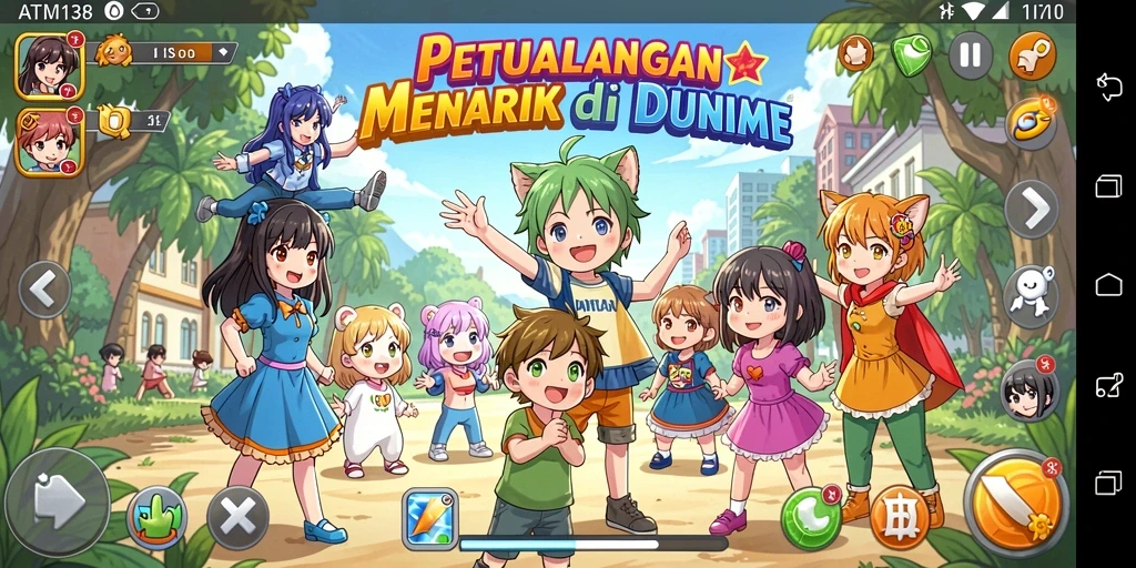 Tangkapan layar gameplay <strong>ATM138</strong> menampilkan karakter anime dalam aksi yang seru.