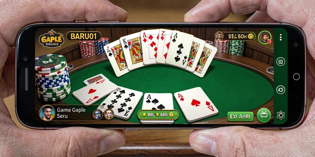 Tampilan gameplay Gaple yang menarik dan mudah dipahami.