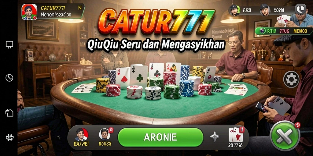 Tampilan menarik dari gameplay CATUR777 dengan suasana QiuQiu.
