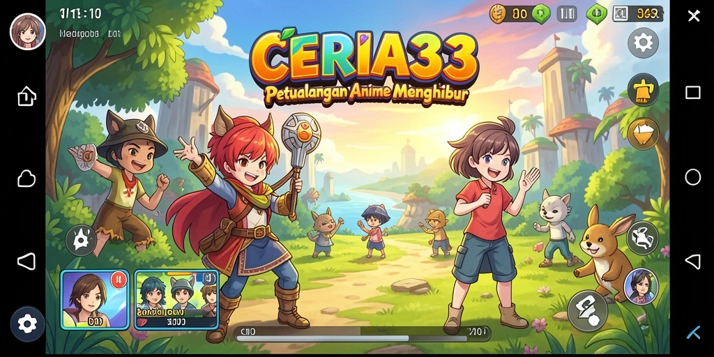 Tampilan gameplay menarik yang penuh aksi Anime.
