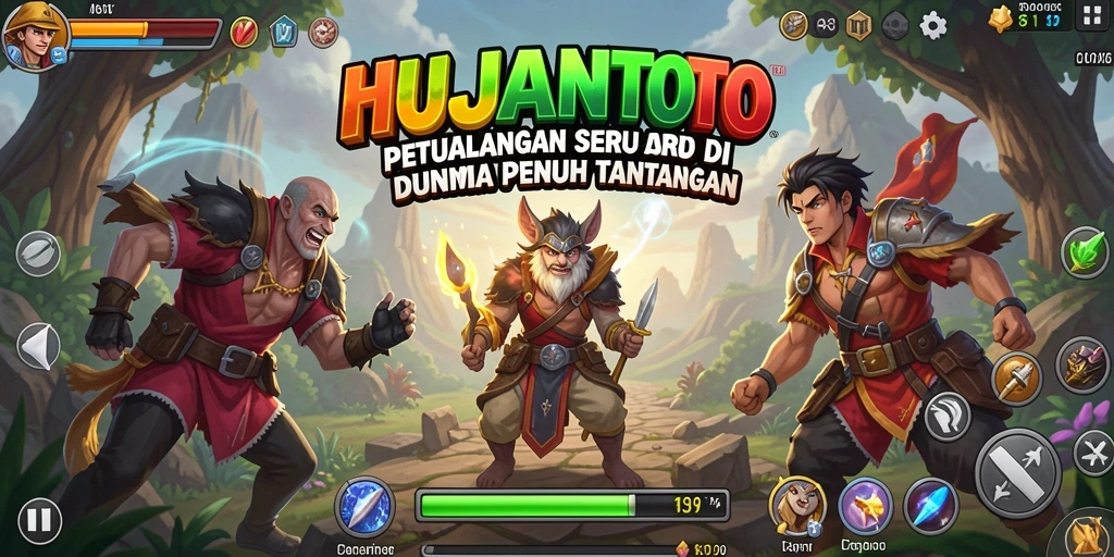 Gameplay HUJANTOTO yang menampilkan petualangan seru di dunia magis.
