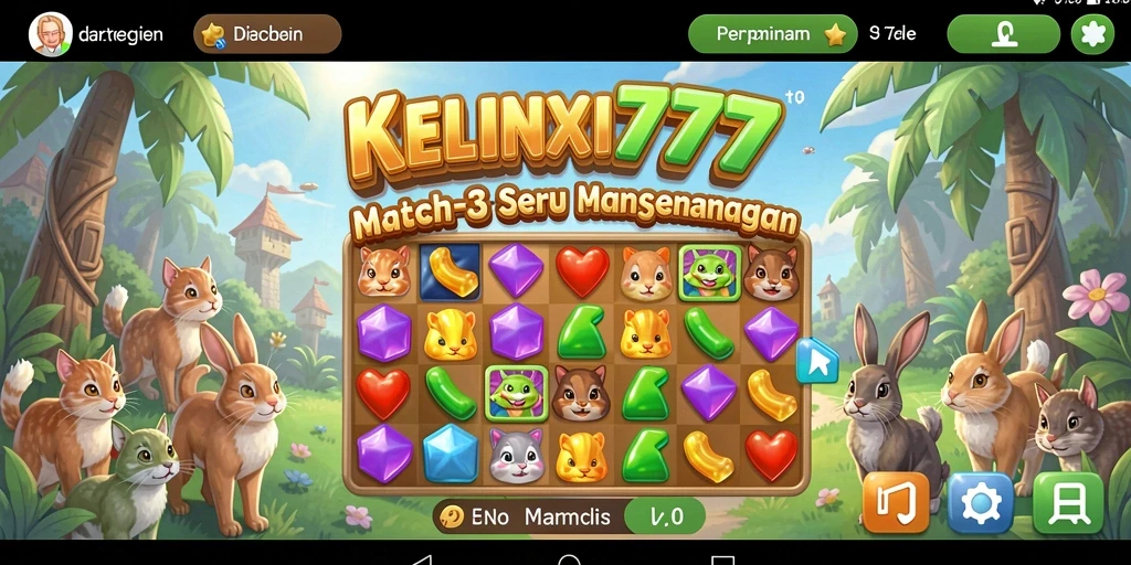 Tampilan seru gameplay KELINCI777 dengan aksi Match-3.