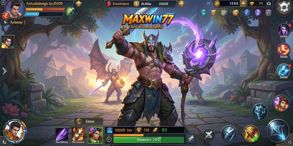Tampilan karakter epic dalam gameplay ARPG MAXWIN77.