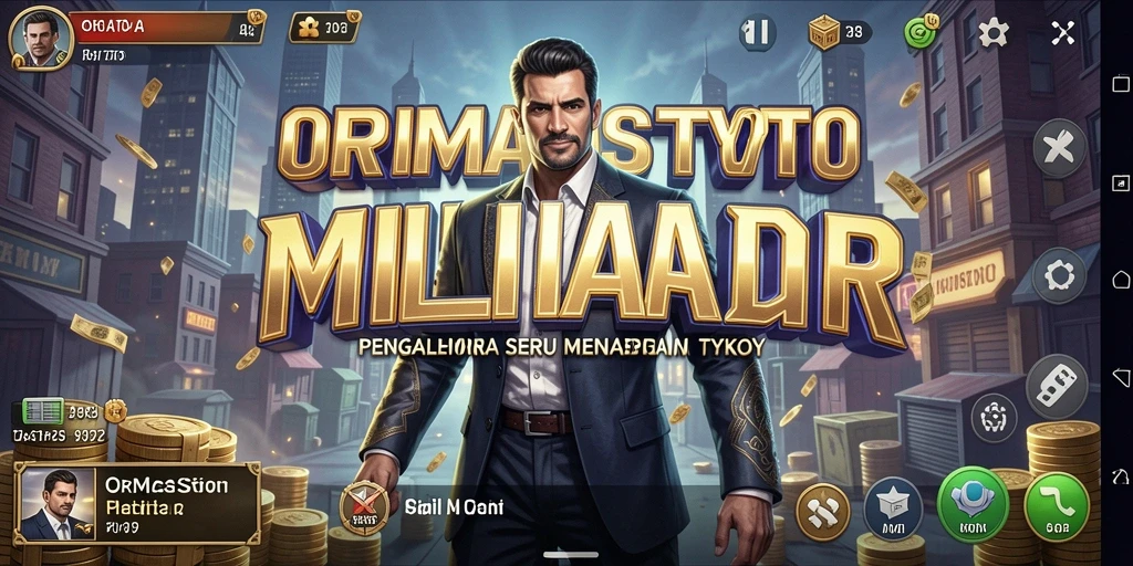 Screenshot ORMASTOTO menampilkan momen seru dalam menjalankan bisnis Tycoon.