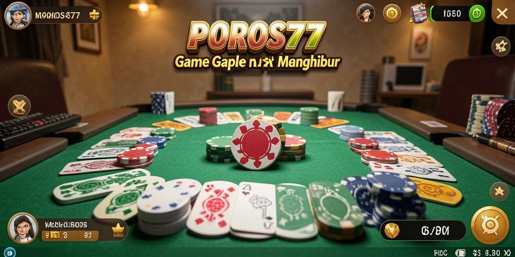 Screenshot POROS77 menampilkan gameplay Gaple yang seru dan menarik.
