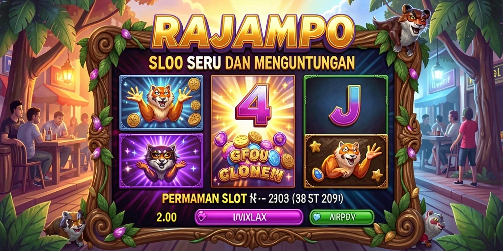 Screenshot gameplay RAJAMPO menampilkan suasana mesin slot yang mendebarkan.