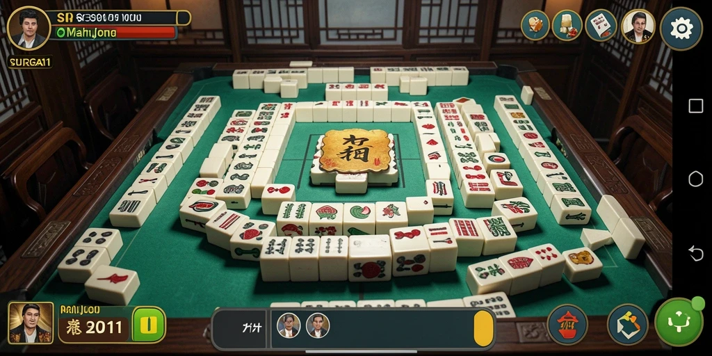 Gameplay SURGA11 menampilkan serunya permainan Mahjong.