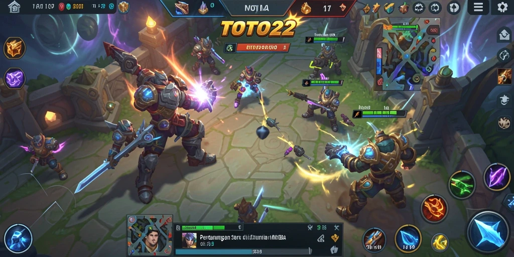 Tampilan gameplay TOTO22 dengan pertempuran seru antar karakter.
