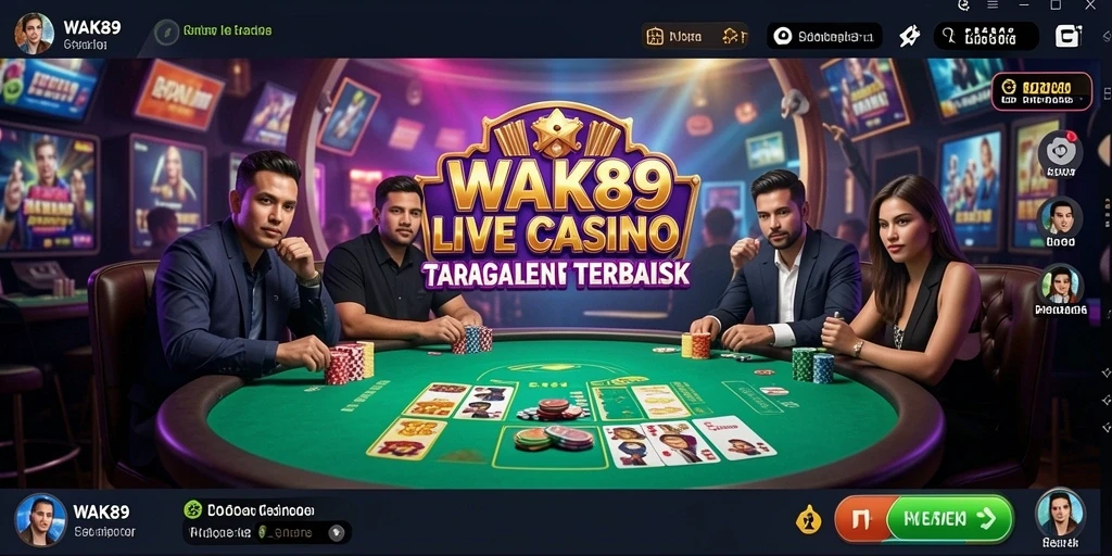 Tampilan gameplay Live Casino WAK89 yang interaktif dan mendebarkan.