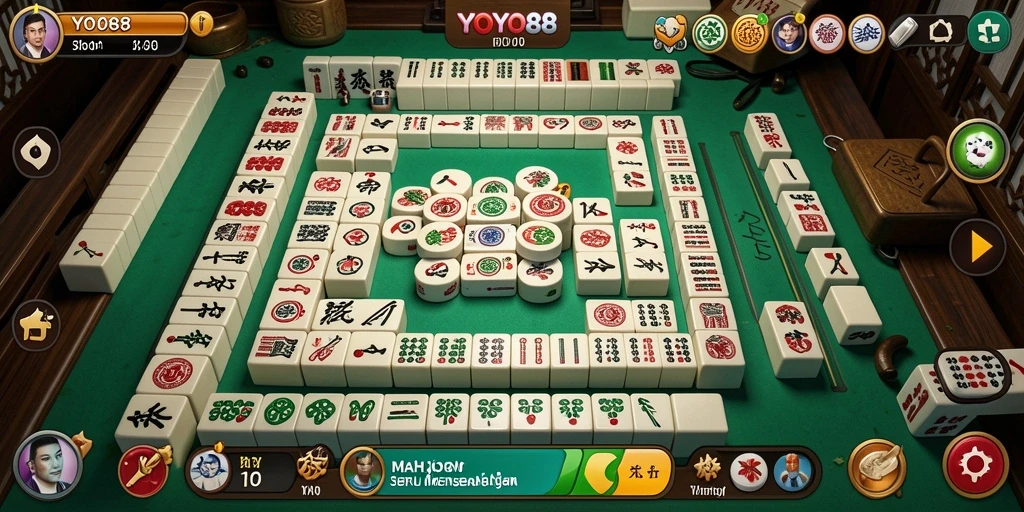 Tampilan menarik dari gameplay Mahjong di YOYO88.