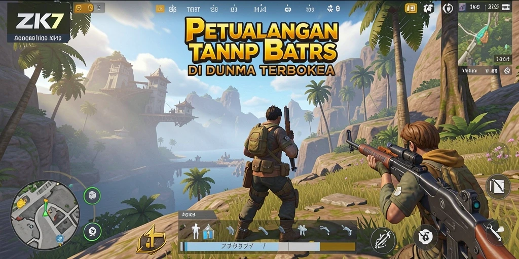 Tampilan gameplay ZK7 yang menakjubkan di dunia terbuka.